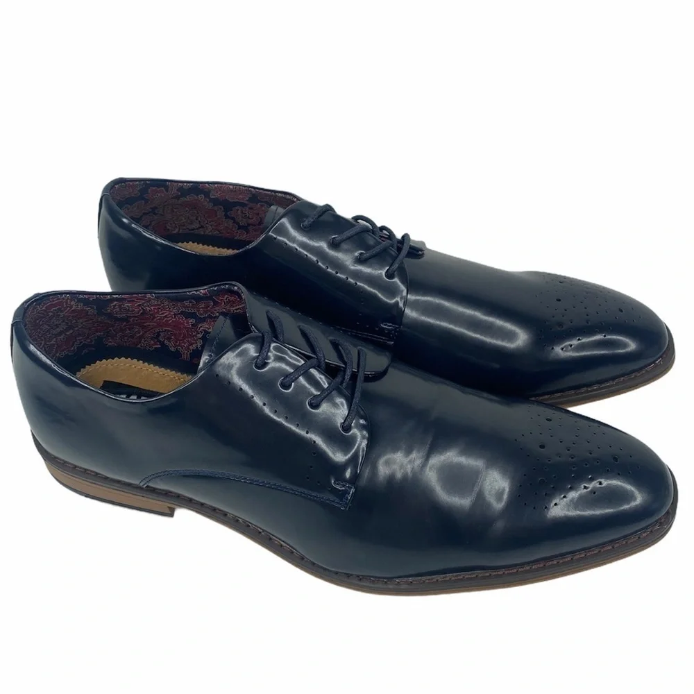 Steve Madden Cratik Leather Derby Navy Shoes